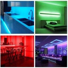 Banda LED SIKS, Lumina Ambientala, Control prin Telecomanda, IP65, 12V, Lumini RGB, 10m