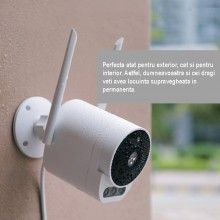 Camera Inteligenta Panormaica WiFi SIKS, Model 7, 160°, DC12V/2A, Slot Card, 3LED, Baby Monitor