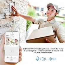 Camera Inteligenta Panormaica WiFi SIKS, Model 7, 160°, DC12V/2A, Slot Card, 3LED, Baby Monitor