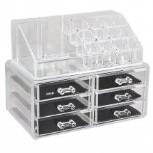 Organizator EDAR@ cosmetice, bijuterii, 6 sertare, 16 compartimente, transparent