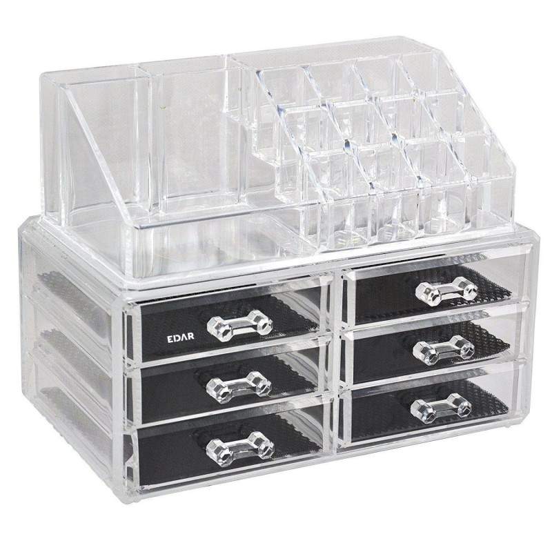 Organizator EDAR@ cosmetice, bijuterii, 6 sertare, 16 compartimente, transparent Organizator EDAR@ cosmetice, bijuterii, 6 sertare, 16 compartimente, transparent