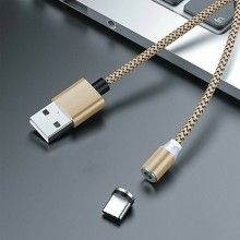Cablu de incarcare 3in1 SIKS, magnetic, Lightning, Micro-USB, Type-C, Gold