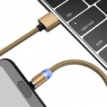 Cablu de incarcare 3in1 SIKS, magnetic, Lightning, Micro-USB, Type-C, Gold