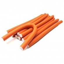 Set 10 Bigudiuri SIKS, aplicare pe parul umed/uscat, flexibile, numarul 4, culoarea portocaliu