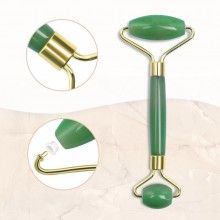Rola masaj facial SIKS, cu doua capete de tip piatra quartz, vernil