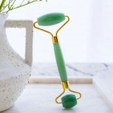 Rola masaj facial SIKS, cu doua capete de tip piatra quartz, vernil