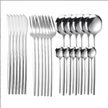 Set Tacamuri EDAR 24 Piese Stil Portughez, Otel Inoxidabil, Finisaj Lucios, Argintiu