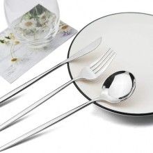 Set Tacamuri SIKS 24 Piese Stil Portughez, Otel Inoxidabil, Finisaj Lucios, Argintiu Set Tacamuri SIKS 24 Piese Stil Portughez, Otel Inoxidabil, Finisaj Lucios, Argintiu