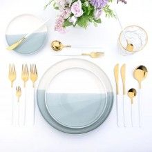 Set Tacamuri EDAR 24 Piese Stil Portughez, Otel Inoxidabil, Finisaj Lucios, Alb/Auriu Set Tacamuri EDAR 24 Piese Stil Portughez, Otel Inoxidabil, Finisaj Lucios, Alb/Auriu