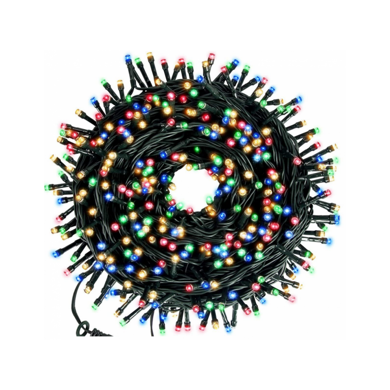 Instalatie de Craciun SIKS, ghirlanda luminoasa 10 m, liniara Multicolor, 100 leduri