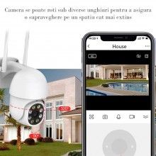 Camera de Supraveghere SIKS IP 66 WIFI Exterior, Conectare Telefon / PC, 10 LED, Night Vision Color, 12V, Rezistenta la Apa, ...