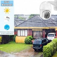 Camera de Supraveghere SIKS IP 66 WIFI Exterior, Conectare Telefon / PC, 10 LED, Night Vision Color, 12V, Rezistenta la Apa, ...