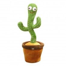 Jucarie interactiva SIKS Cactus Vorbitor, Danseaza, Imita, Canta, Educativ, 32 cm, cu USB, Verde