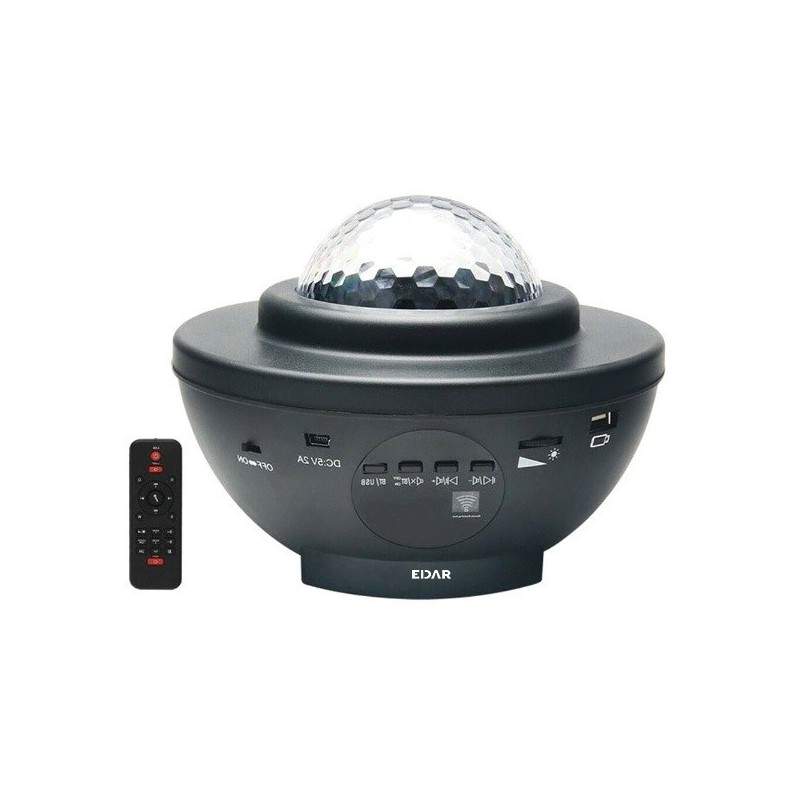 Proiector Disco LED EDAR, Lumini Multicolore, Negru, Proiectie Galaxie / Stele, Cu Telecomanda, Port USB Si Bluetooth, Boxa Inco Proiector Disco LED EDAR, Lumini Multicolore, Negru, Proiectie Galaxie / Stele, Cu Telecomanda, Port USB Si Bluetooth, Boxa Inco