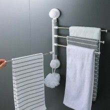 Suport cu ventuze EDAR pentru 4 prosoape, S4P, Mat, pentru perete, alb/gri Suport cu ventuze EDAR pentru 4 prosoape, S4P, Mat, pentru perete, alb/gri