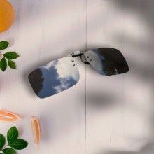 Lentile pentru Ochelari Clips On EDAR, Polarizate, Ideale pentru Condus Ziua, Negru, Lentile Oglindate, Culorile Naturale, El...