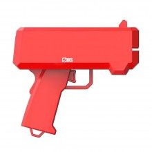 Pistol de bani SIKS Money Gun, pentru petreceri, Bancnote Incluse, rosu