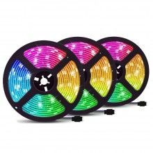Kit Banda LED EDAR, Led RGB2835, Cu Telecomanda, Lungime 15m, Interior, Iluminare Ambientala Casa, Multicolor