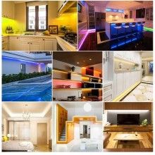Kit Banda LED EDAR, Led RGB2835, Cu Telecomanda, Lungime 15m, Interior, Iluminare Ambientala Casa, Multicolor