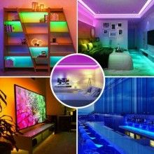 Kit Banda LED EDAR, Led RGB2835, Cu Telecomanda, Lungime 15m, Interior, Iluminare Ambientala Casa, Multicolor