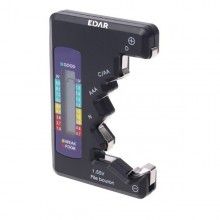 Tester Baterii EDAR 1,5 V-9 V, D, C, AA, AAA, N, Portabil, LCD, Negru