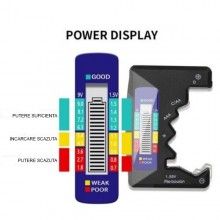 Tester Baterii EDAR 1,5 V-9 V, D, C, AA, AAA, N, Portabil, LCD, Negru Tester Baterii EDAR 1,5 V-9 V, D, C, AA, AAA, N, Portabil, LCD, Negru