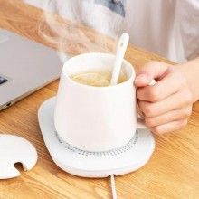Incalzitor Electric Inteligent EDAR pentru Ceai, Cafea, Control Tactil, Stecher, Alimentare Priza, 400g, Alb