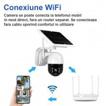Camera Supraveghere Video Solara EDAR, WIFI, Slot Microsd, Cu Panou Solar Inclus, Rotire Prin Aplicatie, Vedere Nocturna IR, ...