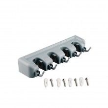 Suport de Perete EDAR pentru Maturi si Mopuri, Lavete, Accesorii de Gradinari, 4 Compartimente, 5 Carlige, Plastic, Gri Suport de Perete EDAR pentru Maturi si Mopuri, Lavete, Accesorii de Gradinari, 4 Compartimente, 5 Carlige, Plastic, Gri