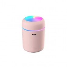 Umidificator Aromaterapie EDAR RGB, cu 2 Jocuri de Lumini, 300 ml, USB, Pentru Casa Si Auto, Roz