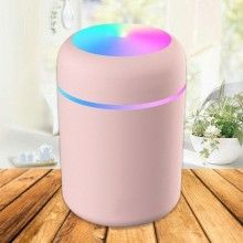 Umidificator Aromaterapie EDAR RGB, cu 2 Jocuri de Lumini, 300 ml, USB, Pentru Casa Si Auto, Roz