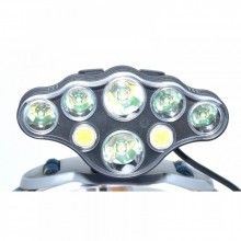 Lanterna frontala EDAR cu acumulator 8 LED-uri, 13.000 lumeni, 6 niveluri de luminozitate albă,1 mod intermitent roșu tip SOS...