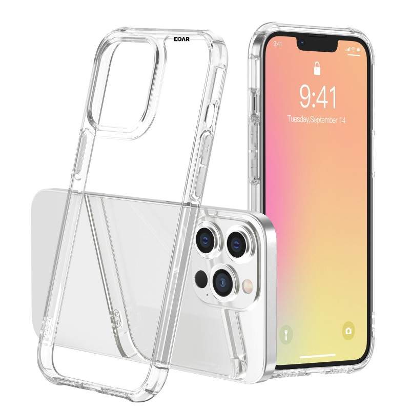 Husa De Protectie EDAR Pentru iPhone 13 Pro, Transparenta, Silicon, Ultra Slim, Rezistenta La Apa, Socuri Si Zgarieturi