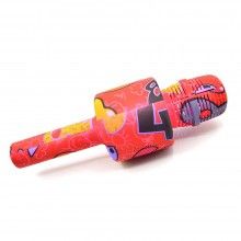 Microfon Wireless Karaoke SIKS, LY100, M2, Pentru Copii, Model Grafitti, 100hz, IOS, Android, Tableta, PC, Bluetooth, USB