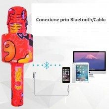 Microfon Wireless Karaoke SIKS, LY100, M2, Pentru Copii, Model Grafitti, 100hz, IOS, Android, Tableta, PC, Bluetooth, USB Microfon Wireless Karaoke SIKS, LY100, M2, Pentru Copii, Model Grafitti, 100hz, IOS, Android, Tableta, PC, Bluetooth, USB