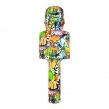 Microfon Wireless Karaoke SIKS, LY100, M4, Pentru Copii, Model Grafitti, 100hz, IOS, Android, Tableta, PC, Bluetooth, USB