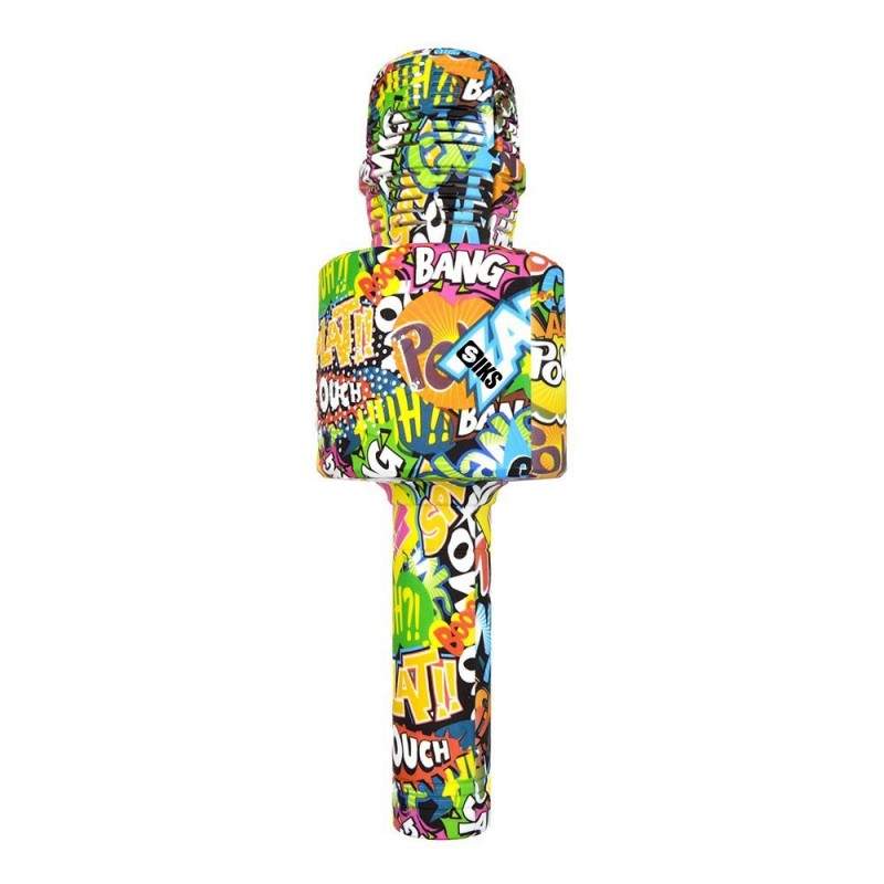 Microfon Wireless Karaoke SIKS, LY100, M4, Pentru Copii, Model Grafitti, 100hz, IOS, Android, Tableta, PC, Bluetooth, USB Microfon Wireless Karaoke SIKS, LY100, M4, Pentru Copii, Model Grafitti, 100hz, IOS, Android, Tableta, PC, Bluetooth, USB