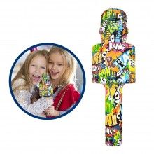 Microfon Wireless Karaoke SIKS, LY100, M4, Pentru Copii, Model Grafitti, 100hz, IOS, Android, Tableta, PC, Bluetooth, USB Microfon Wireless Karaoke SIKS, LY100, M4, Pentru Copii, Model Grafitti, 100hz, IOS, Android, Tableta, PC, Bluetooth, USB