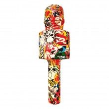 Microfon Wireless Karaoke SIKS, LY100, M3, Pentru Copii, Model Grafitti, 100hz, IOS, Android, Tableta, PC, Bluetooth, USB