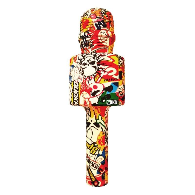 Microfon Wireless Karaoke SIKS, LY100, M3, Pentru Copii, Model Grafitti, 100hz, IOS, Android, Tableta, PC, Bluetooth, USB Microfon Wireless Karaoke SIKS, LY100, M3, Pentru Copii, Model Grafitti, 100hz, IOS, Android, Tableta, PC, Bluetooth, USB