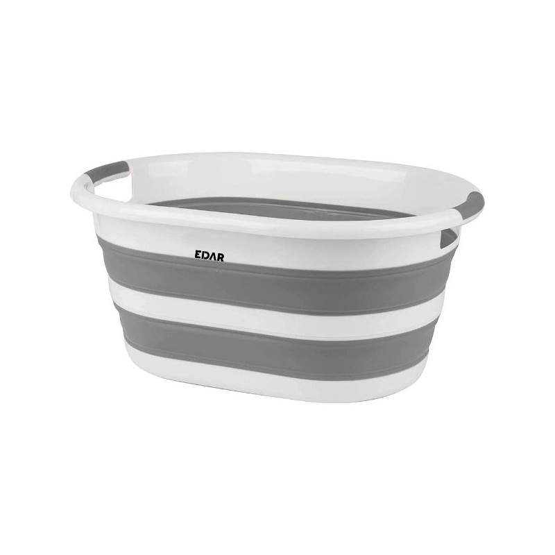 Cos De Rufe EDAR Pliabil, Silicon/Plastic, 26L, 25x54 Cm Alb/Gri