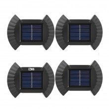 Set 4 Lampi Solare SIKS Cu Lumina Bidirectionala Rezistente La Apa, 2 LED SMD, IP65, 200mah , Negru