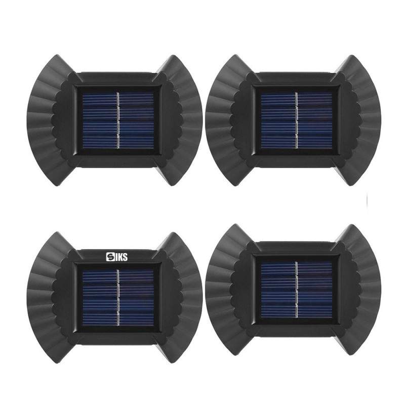 Set 4 Lampi Solare SIKS Cu Lumina Bidirectionala Rezistente La Apa, 2 LED SMD, IP65, 200mah , Negru