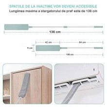 Stergator flexibil EDAR de praf, maner extensibil, talpa plata, 136 cm, turcoaz Stergator flexibil EDAR de praf, maner extensibil, talpa plata, 136 cm, turcoaz