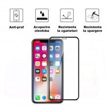 Folie din Sticla SIKS pentru iPhone X, Aplicare Usoara, Anti-Amprenta, Duritate 9H, Transparenta