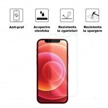 Folie din Sticla SIKS pentru iPhone 12 PRO MODEL 2, Aplicare Usoara, Anti-Amprenta, Duritate 9H, Transparenta