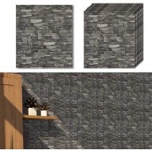 Tapet 3D Autoadeziv EDAR, design modern, rezistent la apa, usor de curatat, dimensiuni 77x70cm, model piatra in relief, gri