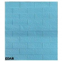 Tapet Autocolant EDAR, Design Caramida 3D, Rezistent La Apa, 70 cm x 77 cm, Desing Modern, Usor De Curatat, Albastru