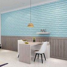 Tapet Autocolant EDAR, Design Caramida 3D, Rezistent La Apa, 70 cm x 77 cm, Desing Modern, Usor De Curatat, Albastru Tapet Autocolant EDAR, Design Caramida 3D, Rezistent La Apa, 70 cm x 77 cm, Desing Modern, Usor De Curatat, Albastru