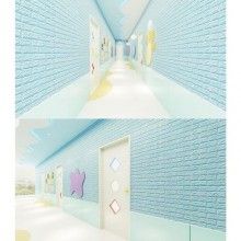 Tapet Autocolant EDAR, Design Caramida 3D, Rezistent La Apa, 70 cm x 77 cm, Desing Modern, Usor De Curatat, Albastru Tapet Autocolant EDAR, Design Caramida 3D, Rezistent La Apa, 70 cm x 77 cm, Desing Modern, Usor De Curatat, Albastru